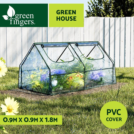 Green Fingers Greenhouse Mini Green House Raised Garden Bed Planter 0.9x1.8x0.9M
