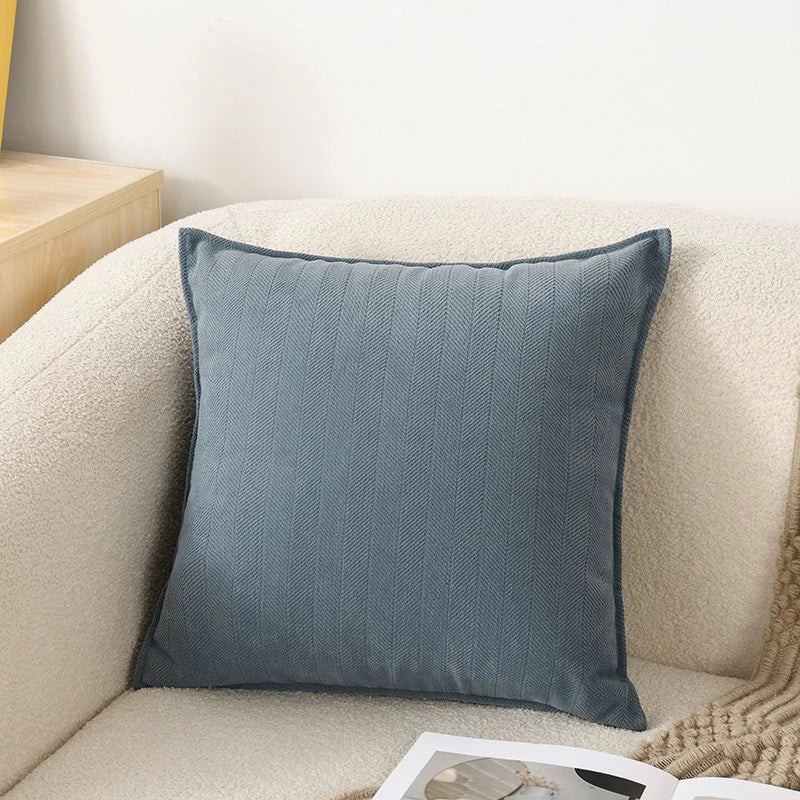 2XCream Velvet Cushion Cover Herringbone jacquard cushion Pillow Case Sofa Decor