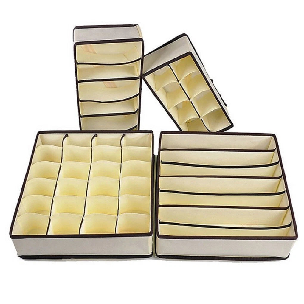 Foldable Storage Drawer Organizer Bra Underwear Closet Divider Kit 4 PCS/SET