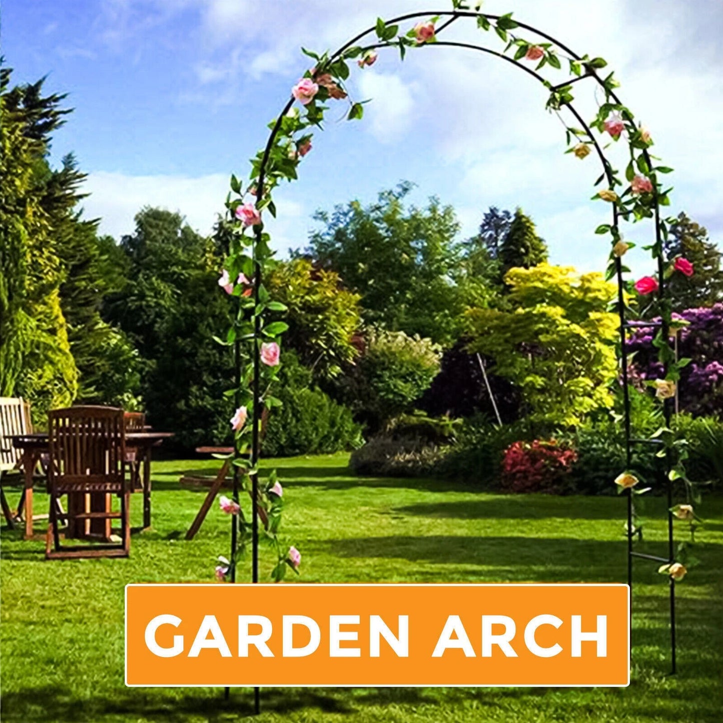 Garden Arch Wedding Archway Trellis Climbing Plants Support with Base