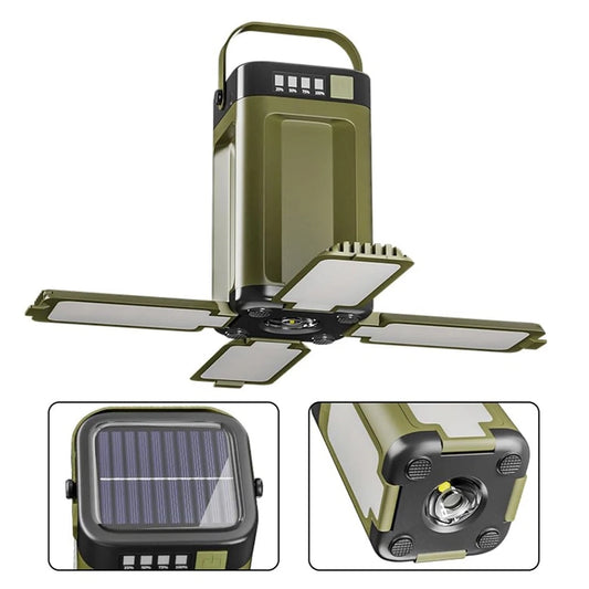 Solar Camping Light LED Lantern Tent Lamp USB Rechargeable Outdoor Hiking Lights