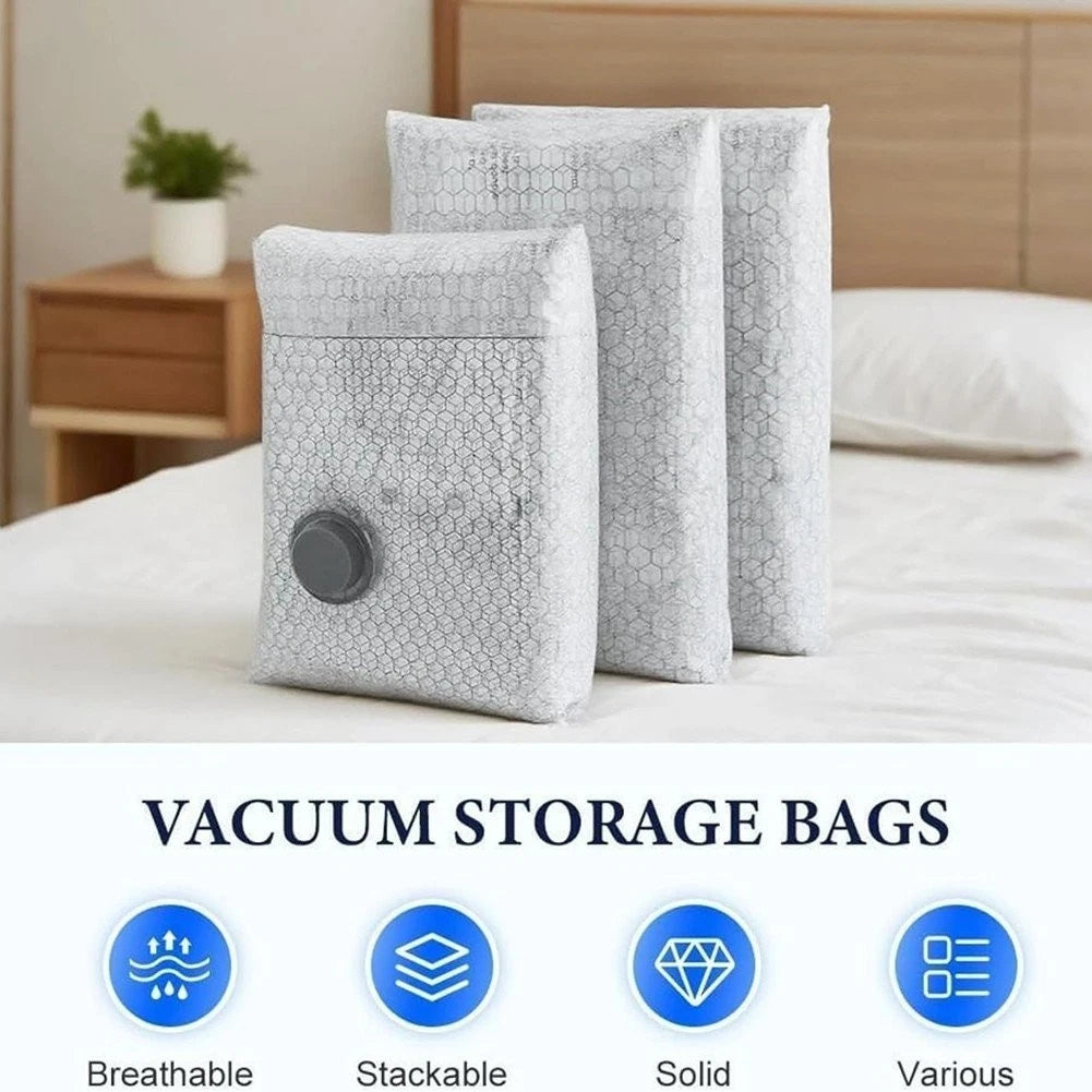 6-15PCS Travel Vacuum Storage Bags with Rechargeable Electric Pump Compression