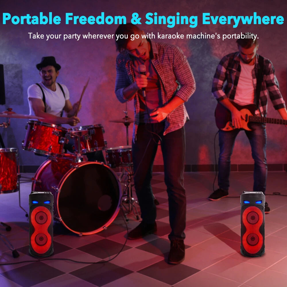 Portable Bluetooth Party Speaker Sub Woofer Heavy Bass 2000W Sound System & MIC
