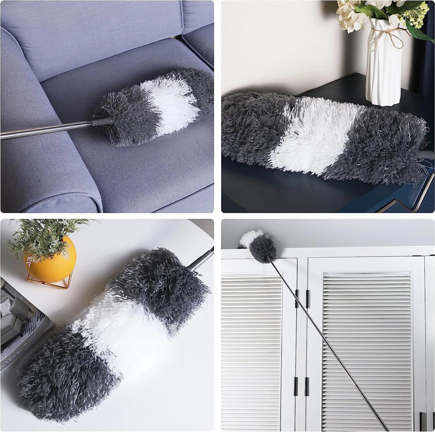 Microfiber Feather Duster Retractable Pole Bendable Duster for Ceiling Fans Cars