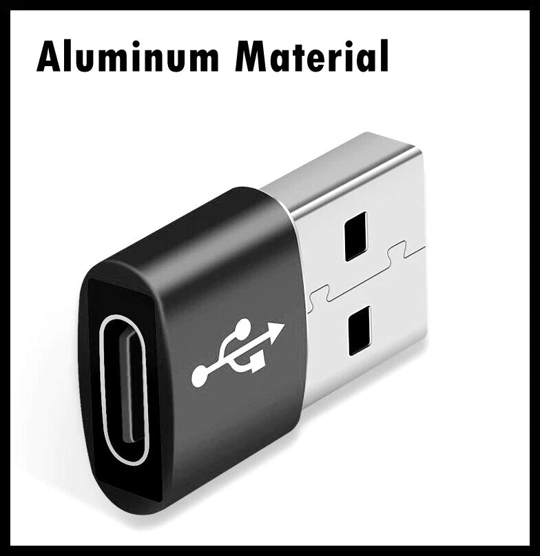 USB Type A Male to USB C Type C Female Charging Port Adapter Fast Converter