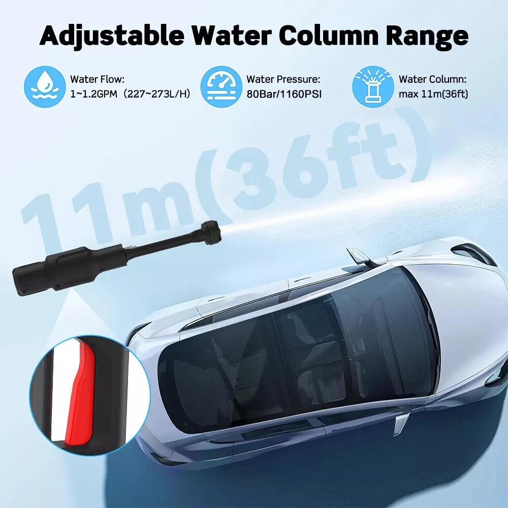 Brushless Cordless Electric High Pressure Spray Car Gun 6-in-1 Washer Cleaner