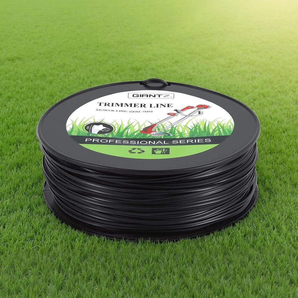 Giantz 100M Whipper Snipper Trimmer Line 3.0mm Star PA6 Nylon String Cord Black