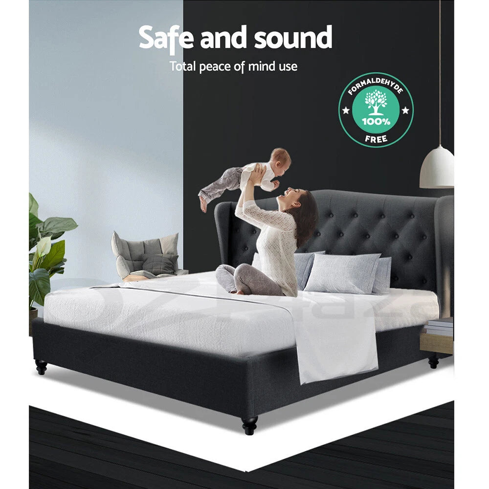 Artiss Bed Frame Double Queen King Size Base Mattress Platform Fabric Wooden