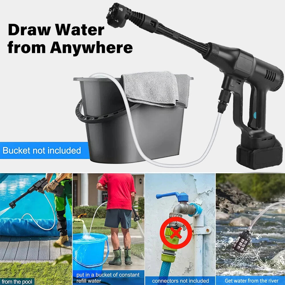 Brushless Cordless Electric High Pressure Spray Car Gun 6-in-1 Washer Cleaner