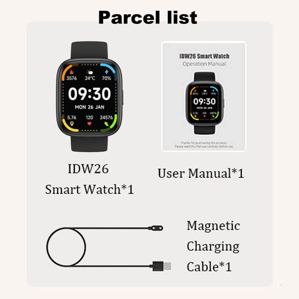 Vibeat Smart Watch for Men Women 1.83" Alexa Built-in Waterproof IP68 Smartwatch