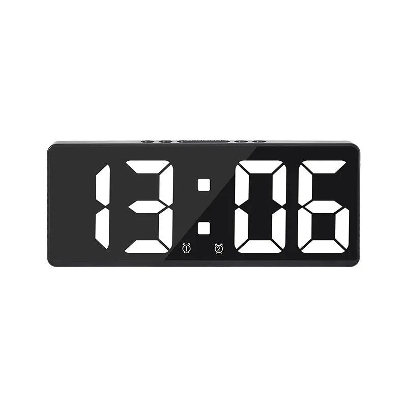 LED Digital Clock Mirror Display Snooze Alarm Temperature Time Table Desk Decor