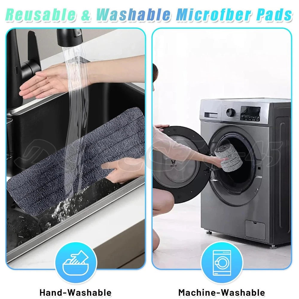 Spray Mop Microfibre Flat Mop Cleaner Floor Kitchen Bathroom Cleaner with 6 Mops