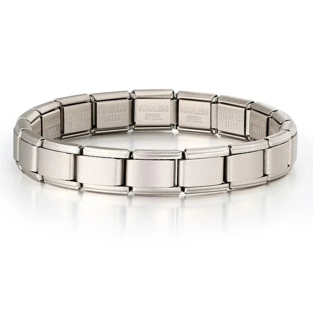 Stainless Steel Italy Bracelets Square Italian Charm Bracelets  Women Men