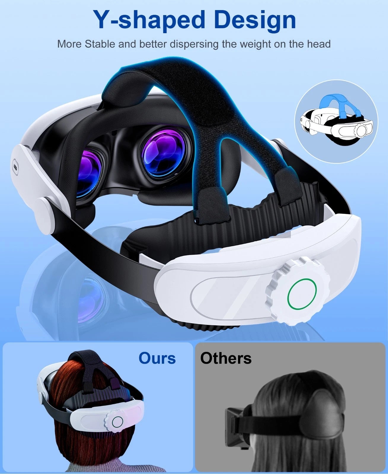 for VR Headset Accessories Adjustable Head Strap for Meta Quest 3s/3/2 Headstrap