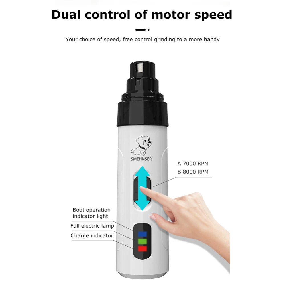 Electric Pet Nail Clippers Dog Cat Nail File Claw Grooming Nail Grinder Trimmer