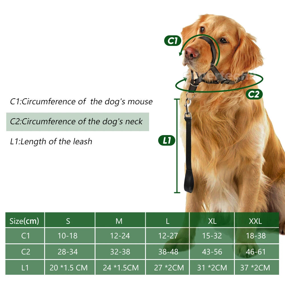 Dog Training Head Collar Halter Stop Pulling Training Tool Harness Strap Leader