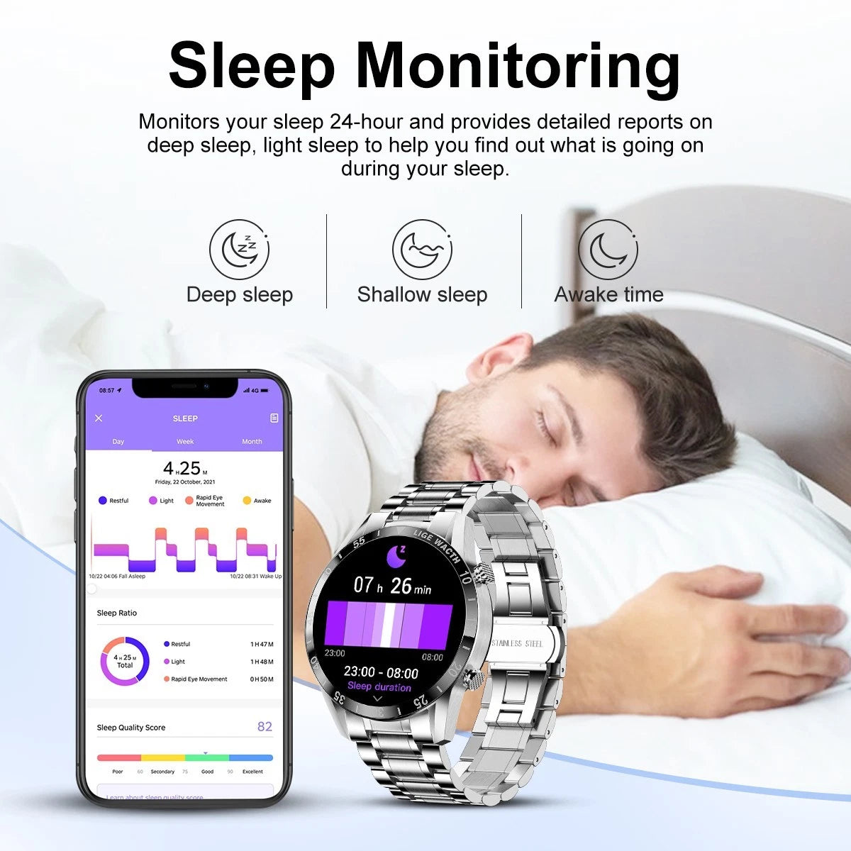 Bluetooth Call Smart Watch Waterproof Men Sport Full Touch Screen Smartwatch HOT