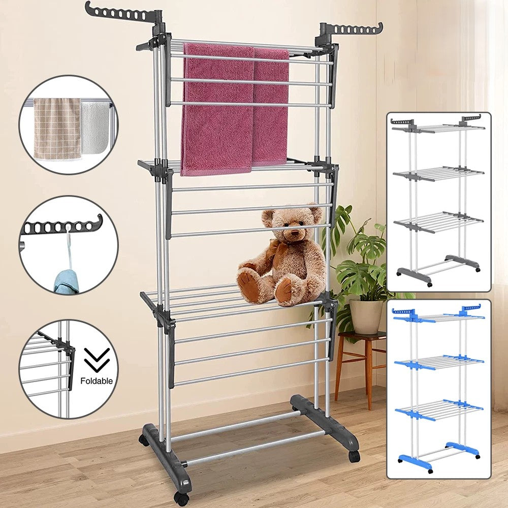 Foldable Garment Hanger Shoes Clothes Airer Drying Rack Laundry Support Horse AU