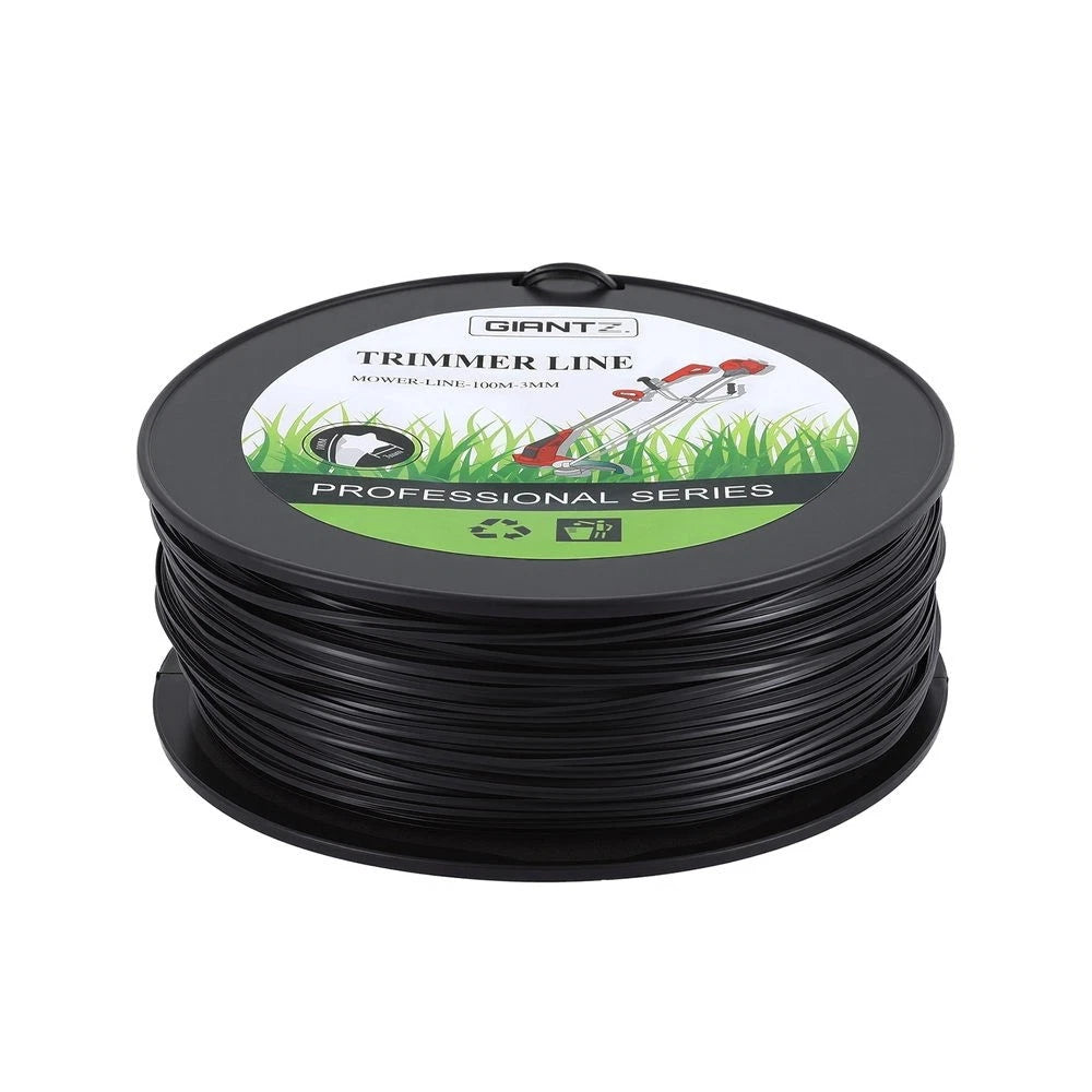 Giantz 100M Whipper Snipper Trimmer Line 3.0mm Star PA6 Nylon String Cord Black