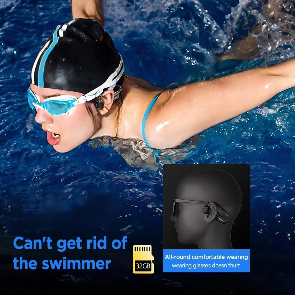 Mpow Bone Conduction Headphones  Bluetooth Waterproof MP3 Swimming Earphones 32G
