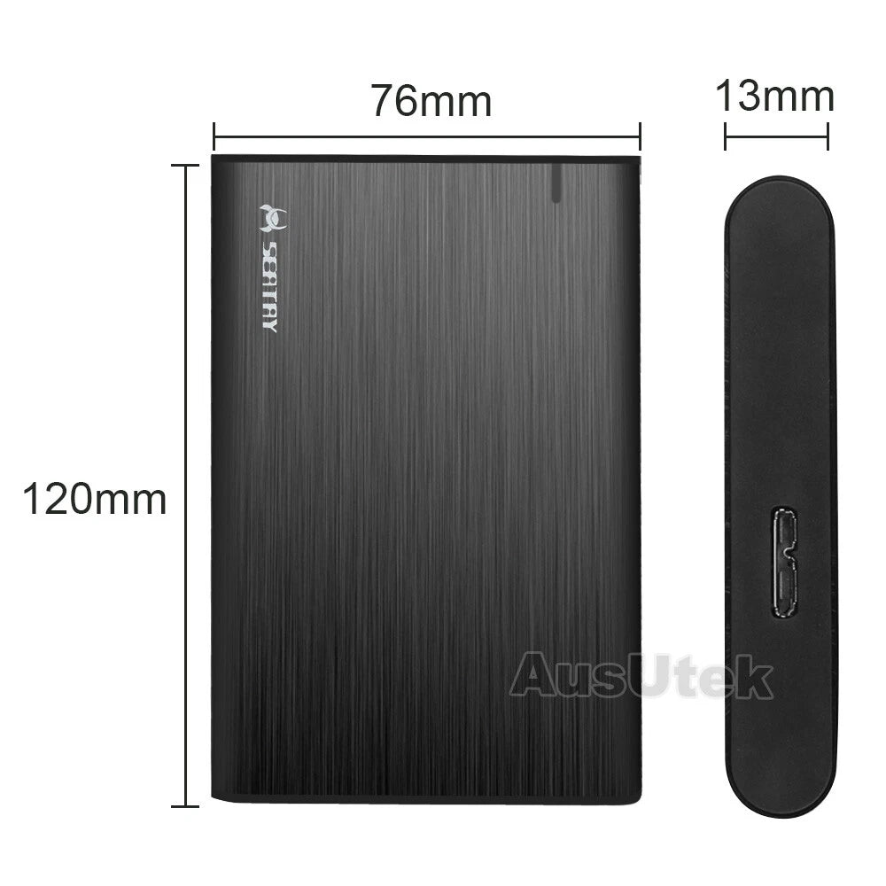 Aluminum USB 3.0 Hard Drive 2.5" SATA HDD SSD External Slim Enclosure Case