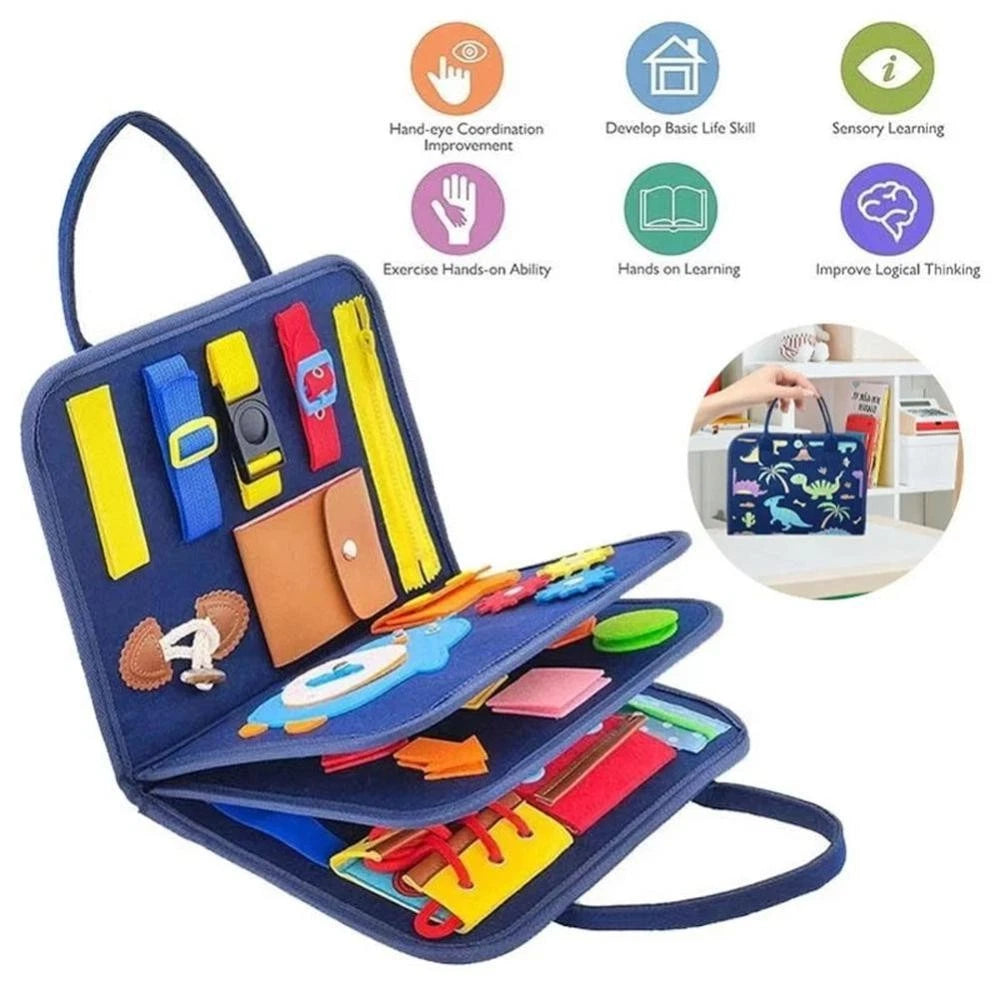 Busy Board Montessori Toddler Sensory Educational Fine Motor Travel Quiet Book
