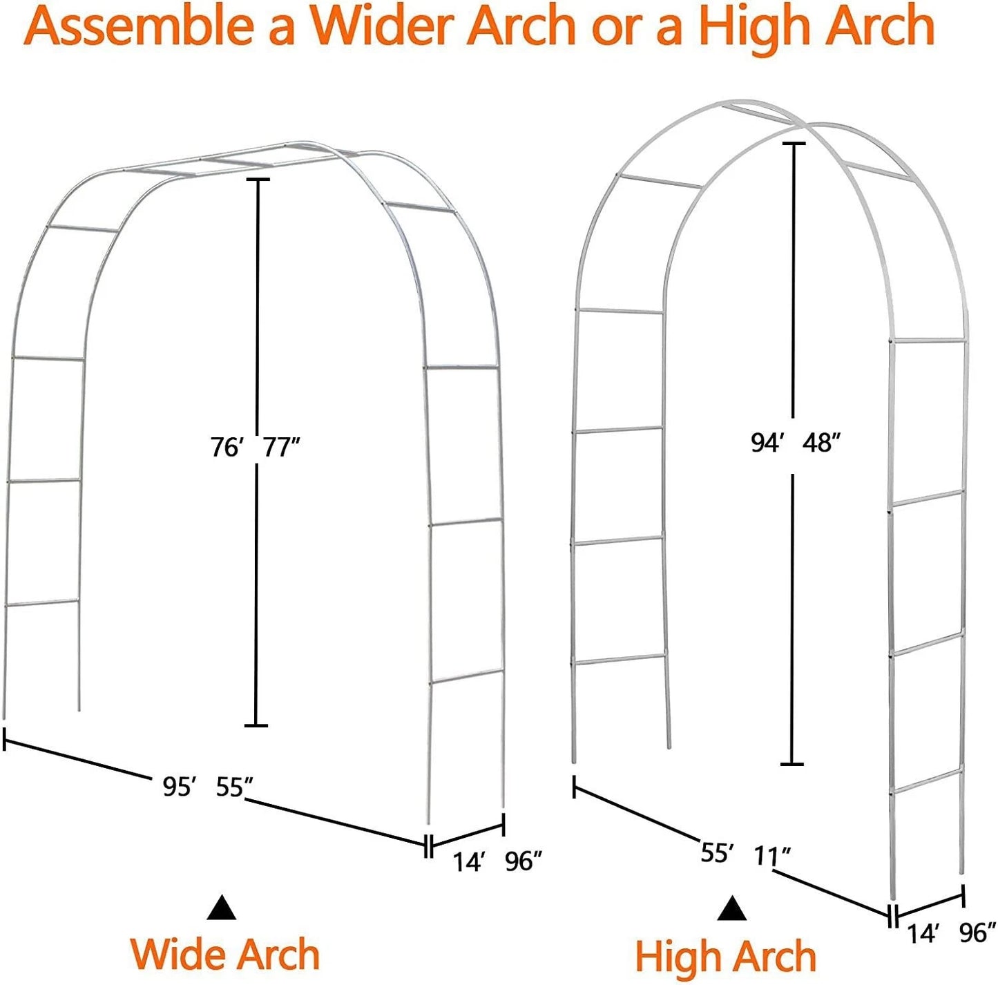 Garden Arch Wedding Archway Trellis Climbing Plants Support with Base