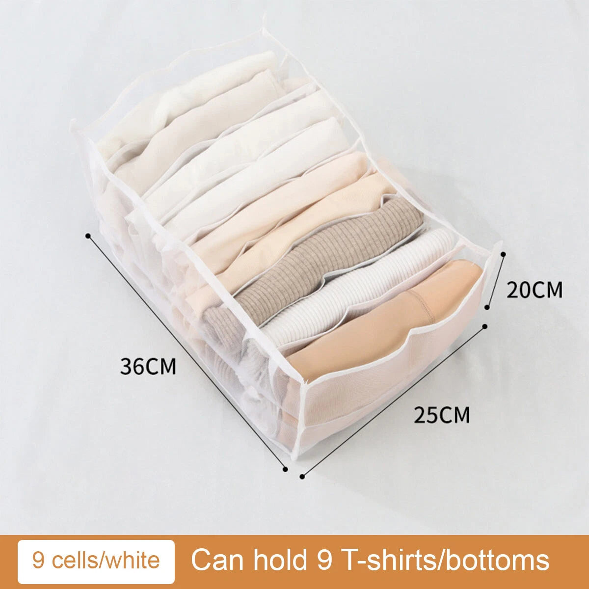 Foldable Clothes Drawer Organizer Mesh Storage Box Closet Wardrobe Jeans T-Shirt