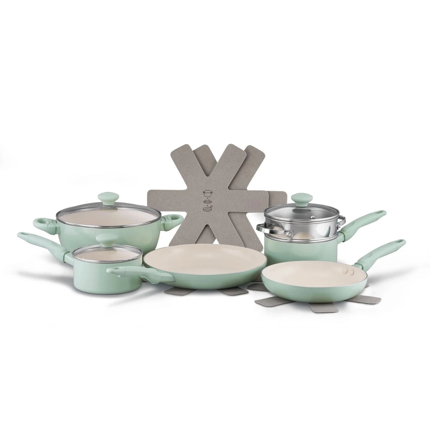 RACO SmartStart Ceramic Nonstick Induction 6 Piece Cookware Set With Pan Protect