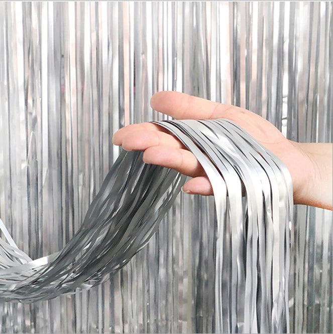 2M Metallic Fringe Tinsel Curtain Foil Backdrop Streamer Event Party Drop AUS