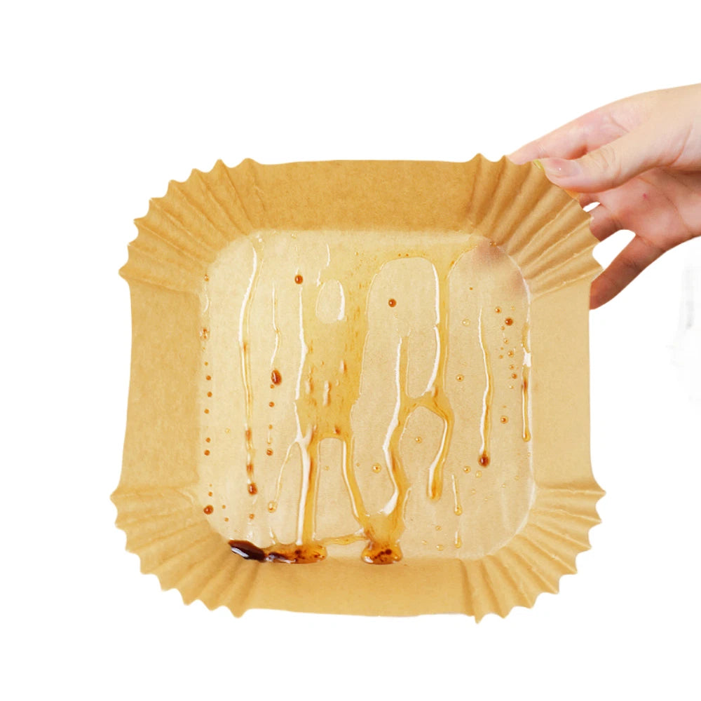 100pcs Air Fryer Disposable Paper Liner Square Food Grade Parchment Paper Liners