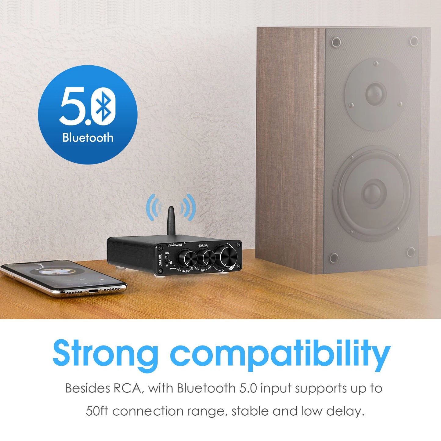 Nobsound Mini 200W Bluetooth Amplifier Hi-Fi Home Stereo Audio Digital Power Amp