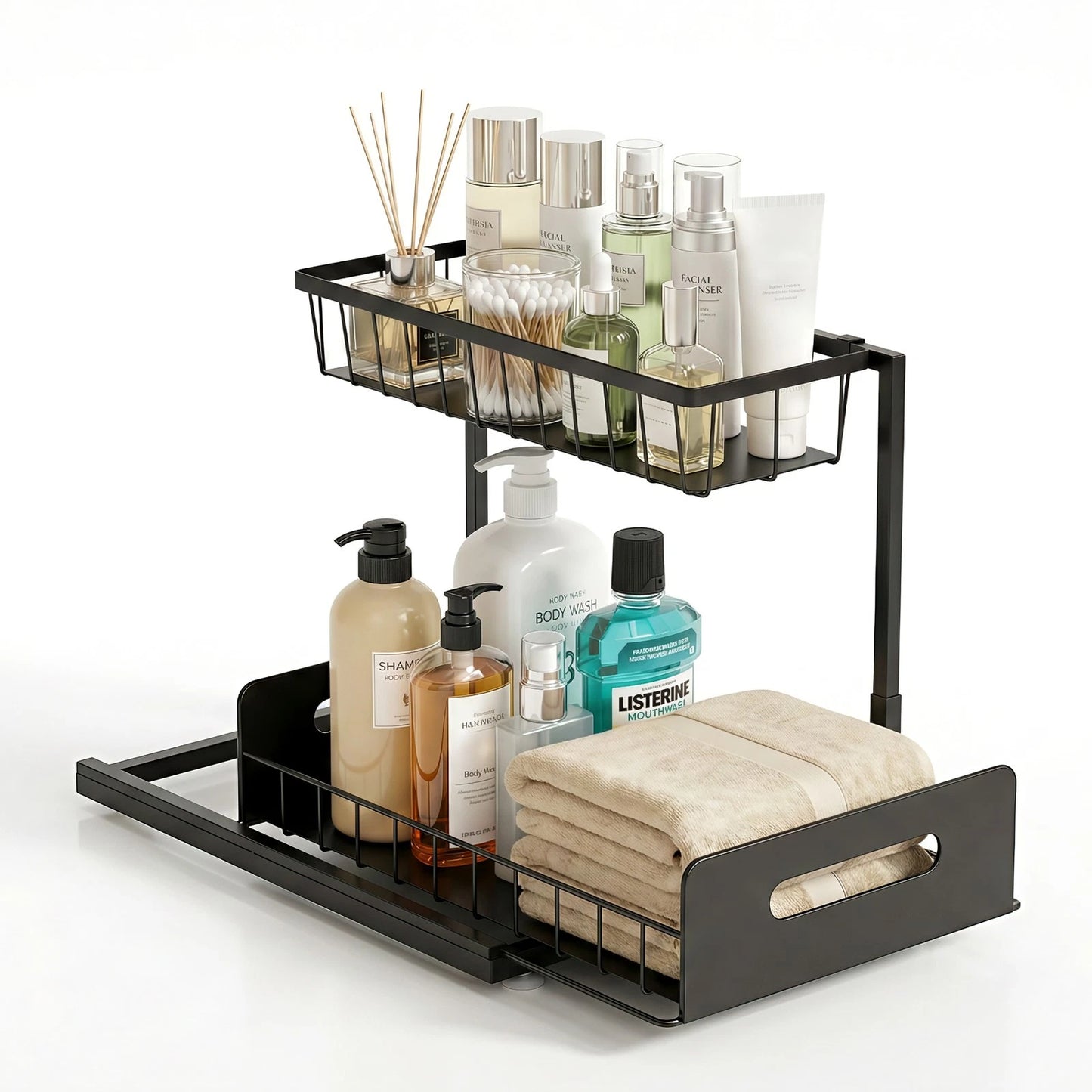 Artiss Under Sink Organizer Storage L Shape Kitchen Cabinet Shelf