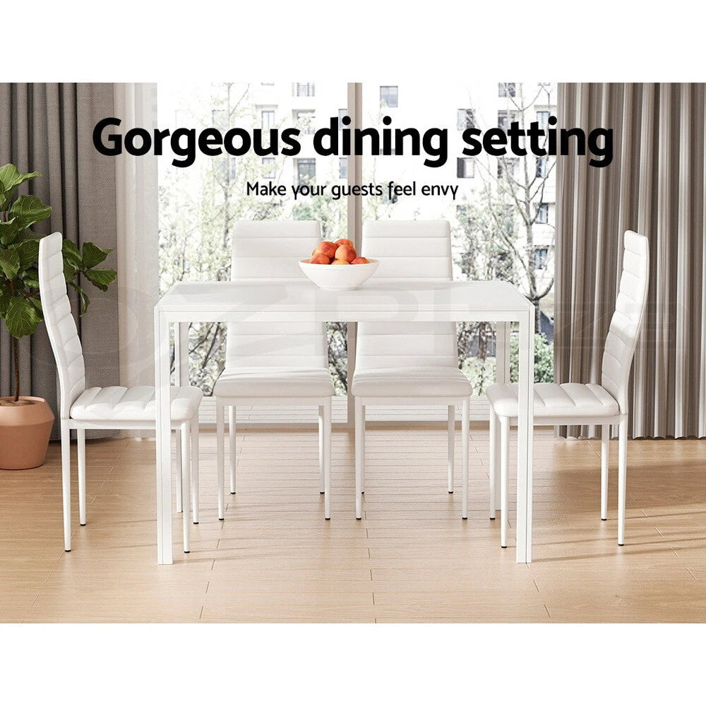 Artiss Dining Tables and Chairs Dining Set 5/7 Pieces Wooden Table Leather Chair