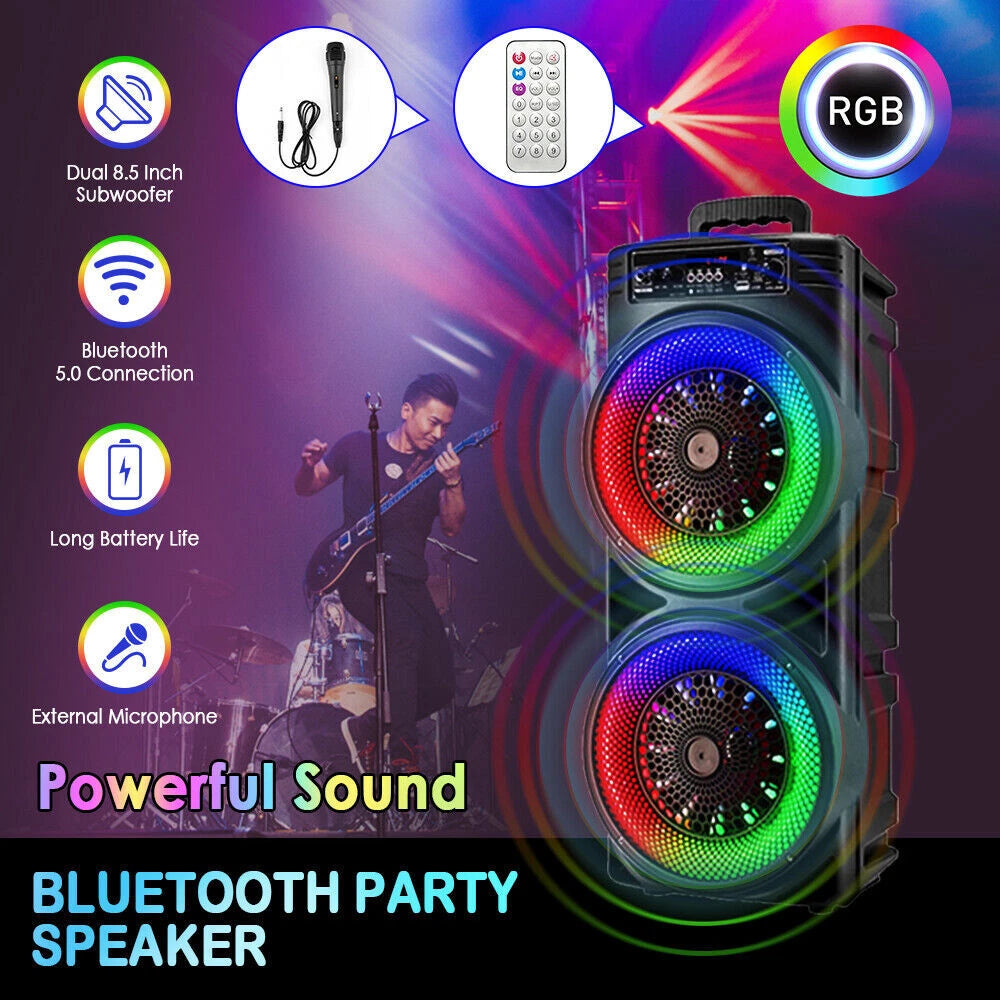Wireless Bluetooth Party Speaker Subwoofer Heavy Bass Stereo Speaker Microphone
