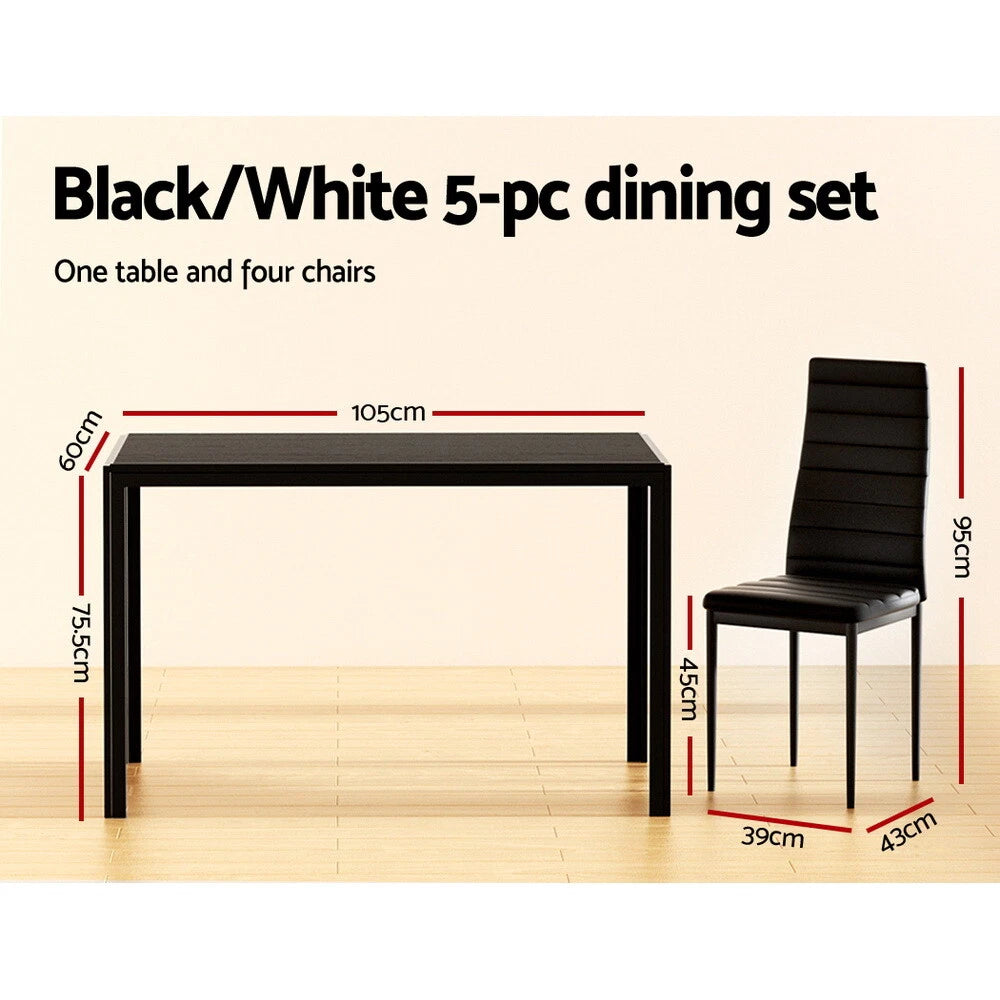 Artiss Dining Tables and Chairs Dining Set 5/7 Pieces Wooden Table Leather Chair
