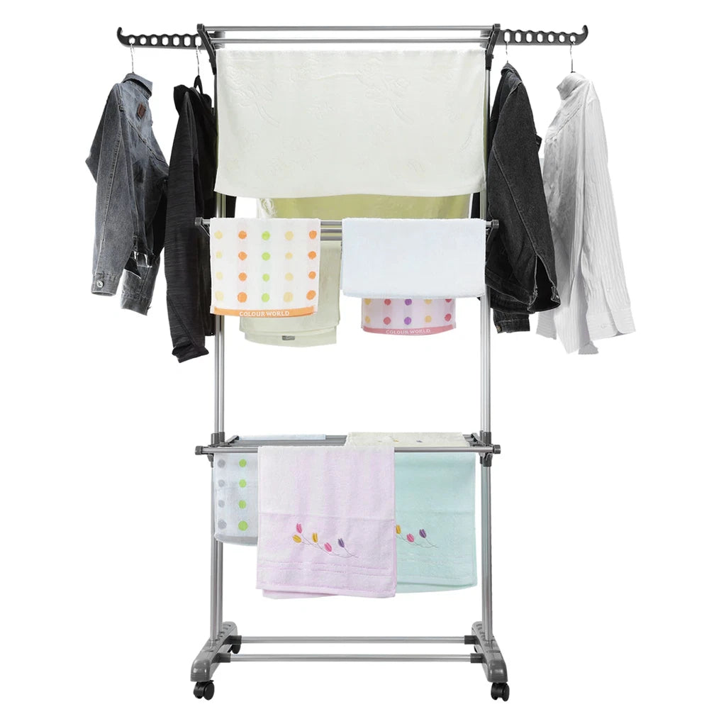 Foldable Garment Hanger Shoes Clothes Airer Drying Rack Laundry Support Horse AU