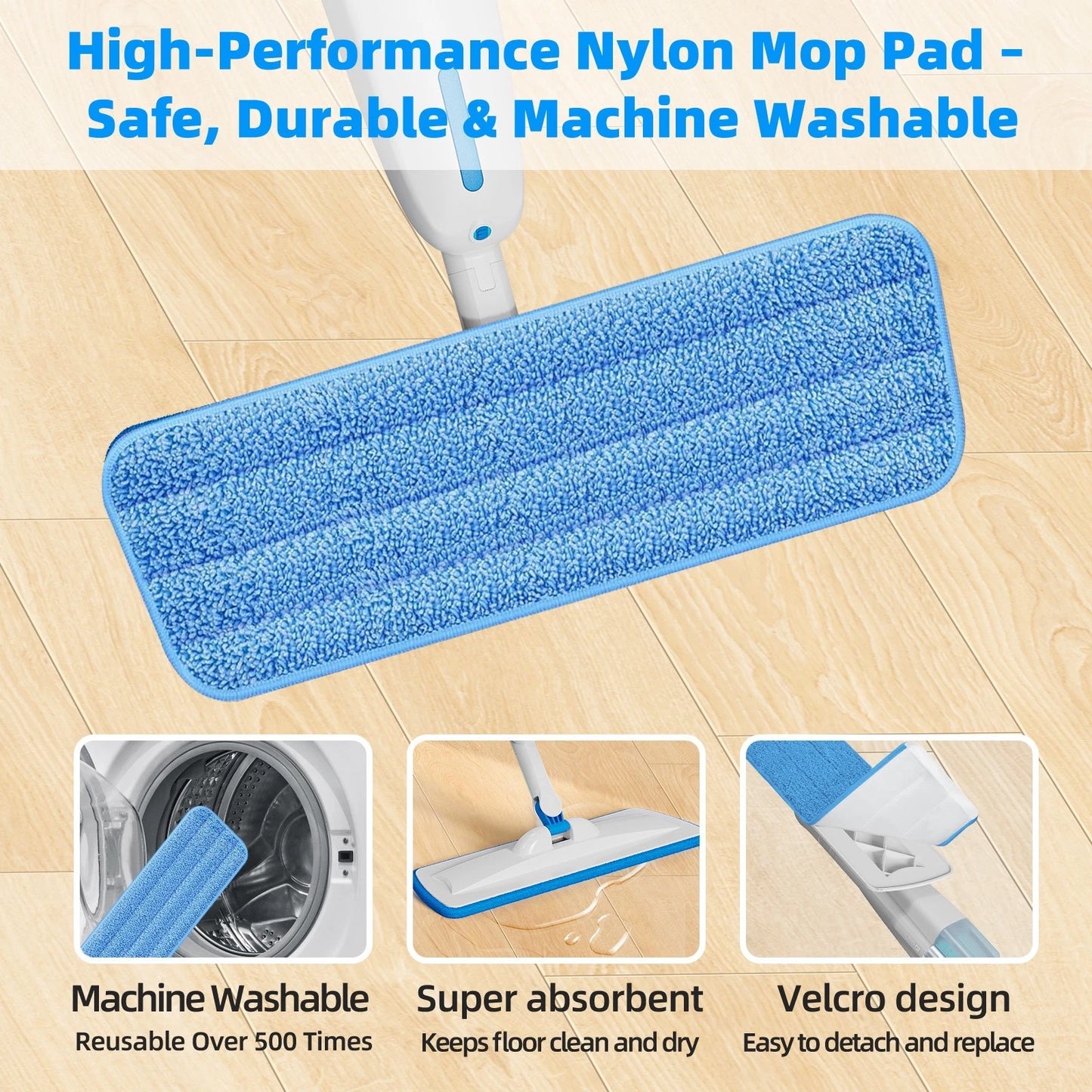 Enigma S1 Spray Mop with 3 Pads & 30ml solution Wet Dry Microfiber Floor Cleaner