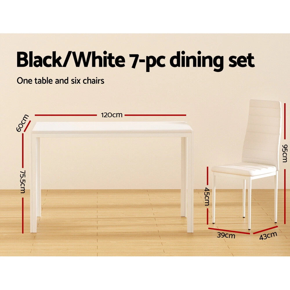 Artiss Dining Tables and Chairs Dining Set 5/7 Pieces Wooden Table Leather Chair