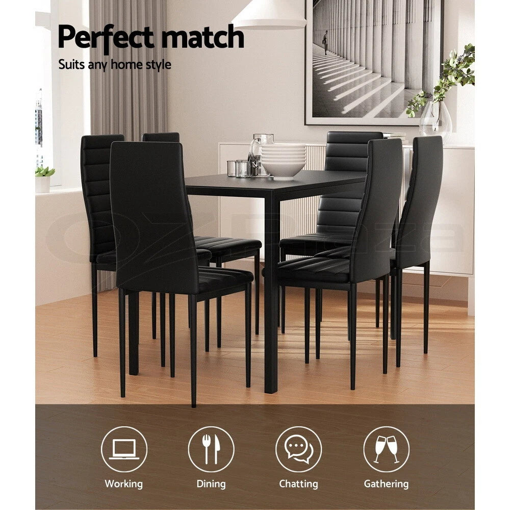 Artiss Dining Tables and Chairs Dining Set 5/7 Pieces Wooden Table Leather Chair