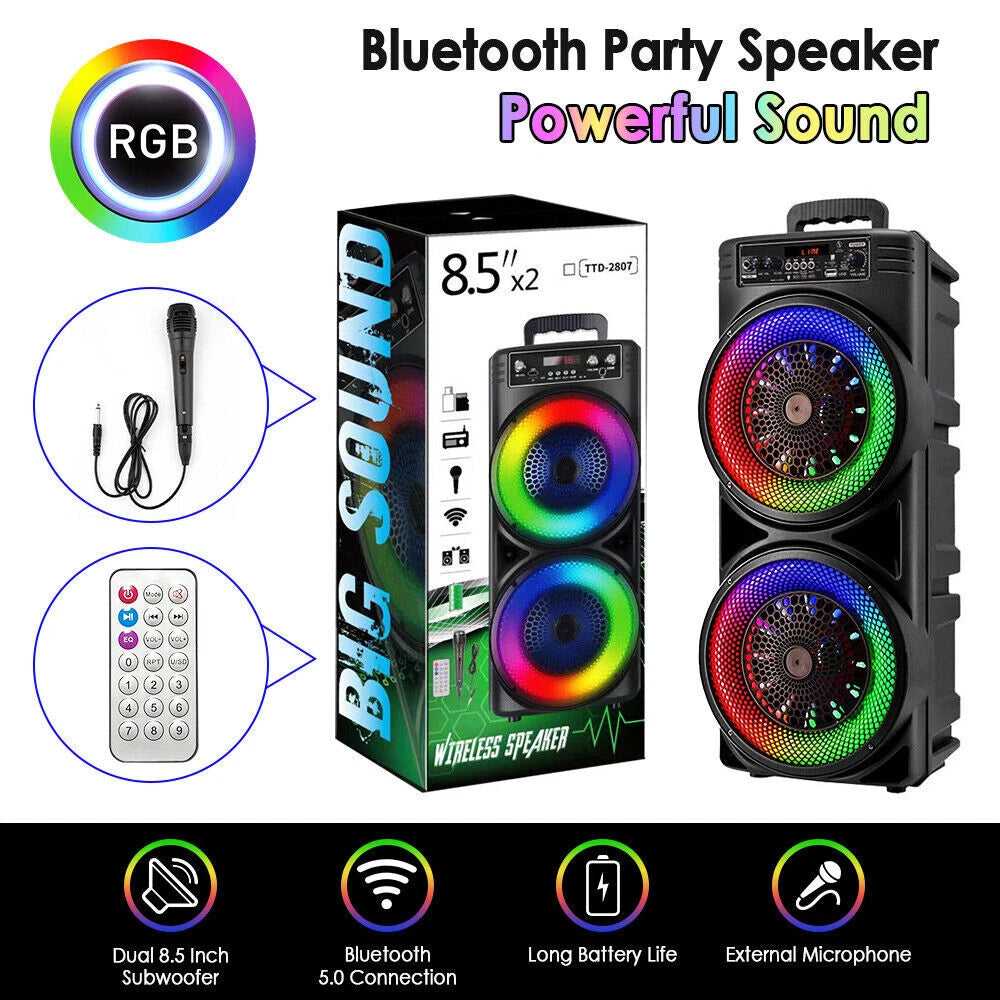 Wireless Bluetooth Party Speaker Subwoofer Heavy Bass Stereo Speaker Microphone