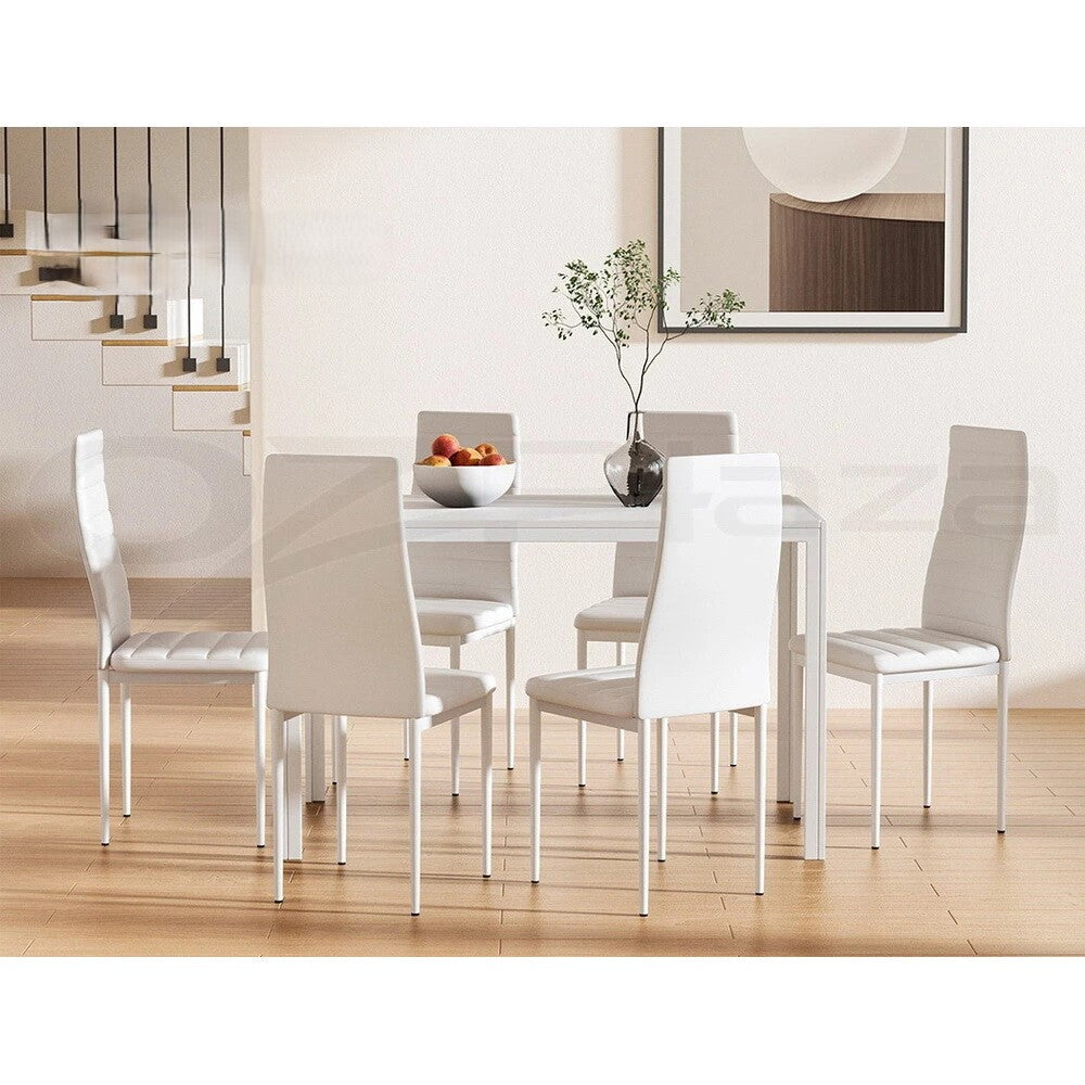 Artiss Dining Tables and Chairs Dining Set 5/7 Pieces Wooden Table Leather Chair