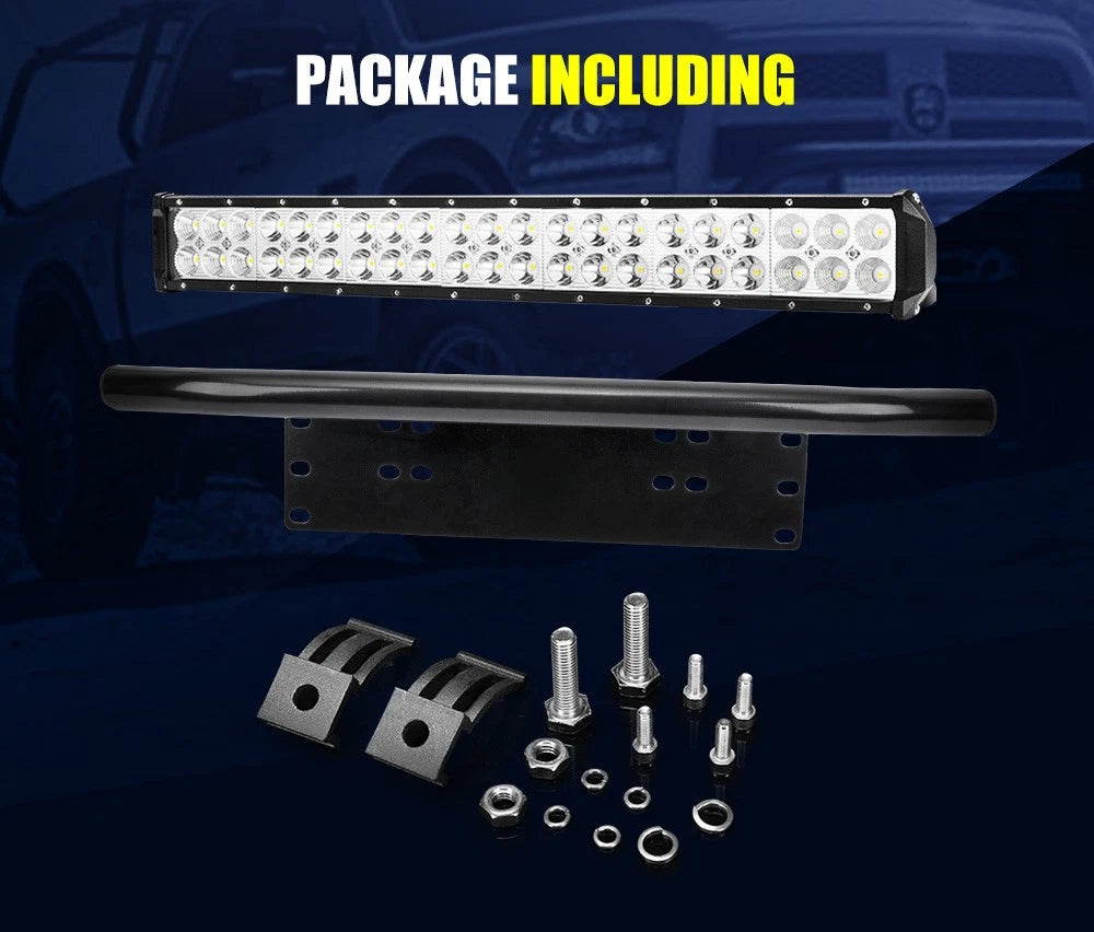 Lightfox 20Inch Osram LED Light Bar Spot Flood Driving + 23'' Number Plate Frame