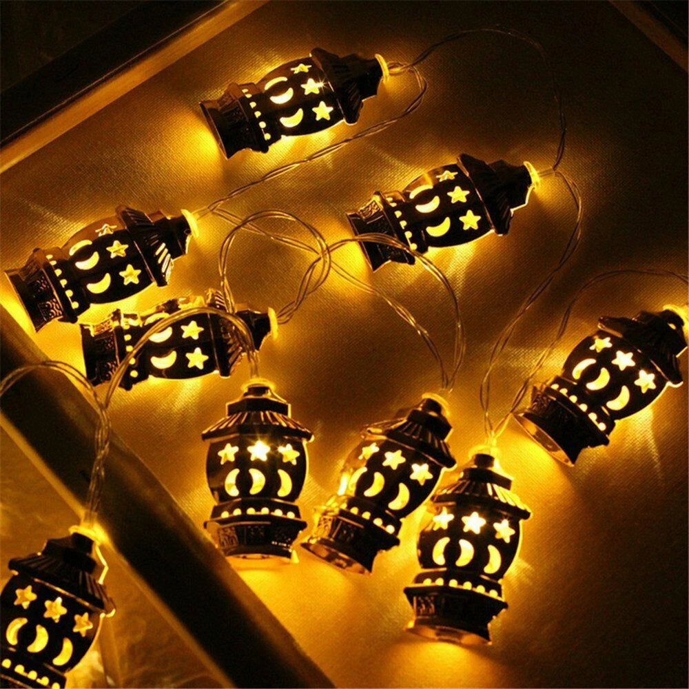 Ramadan Fairy Lights Battery Led String Lights Lantern Eid Mubarak Decor Party