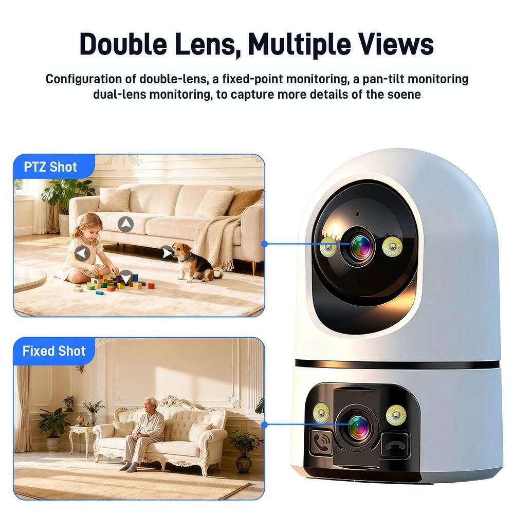 Security Camera 2.4G WIFI Indoor Smart Home Baby Pet Monitor Night Vision Wired