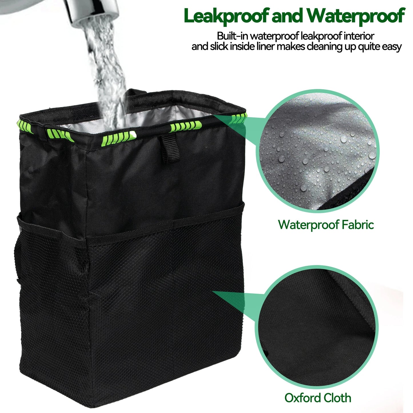 Waterproof Car Trash Bag Litter Can Garbage Waste Bin Seat Organizer Storage Box