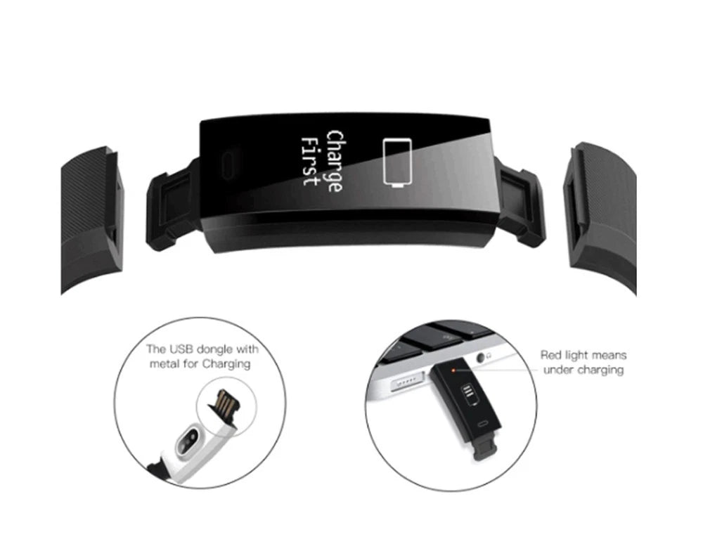 Bluetooth Fitness Tracker Smart Watch Heart Rate Monitor Step Counter Waterproof