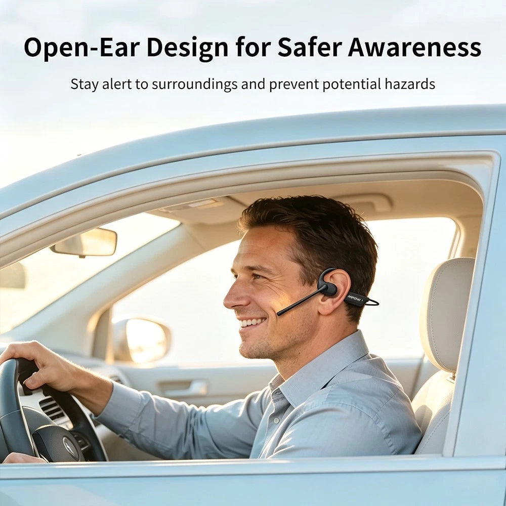 Mpow Air Conduction Headphones Trucker Bluetooth Headset Dual Noise Cancelling