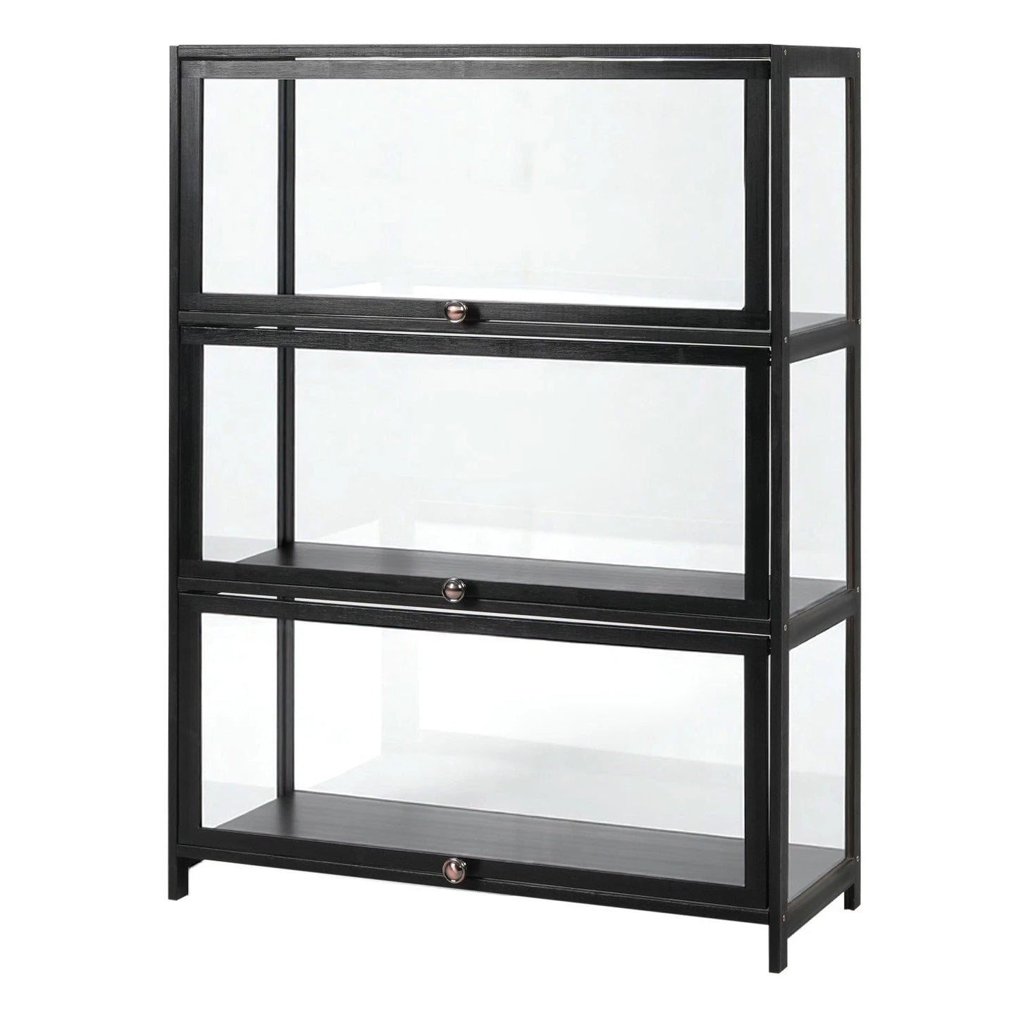 Display Cabinet Storage Shelves Clear Bookcase Wine Wood Rack Stand 3/4/5 Tier