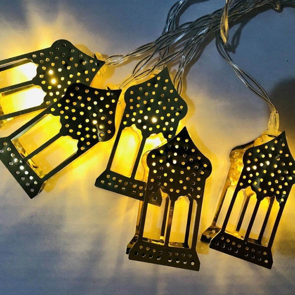 Ramadan Fairy Lights Battery Led String Lights Lantern Eid Mubarak Decor Party